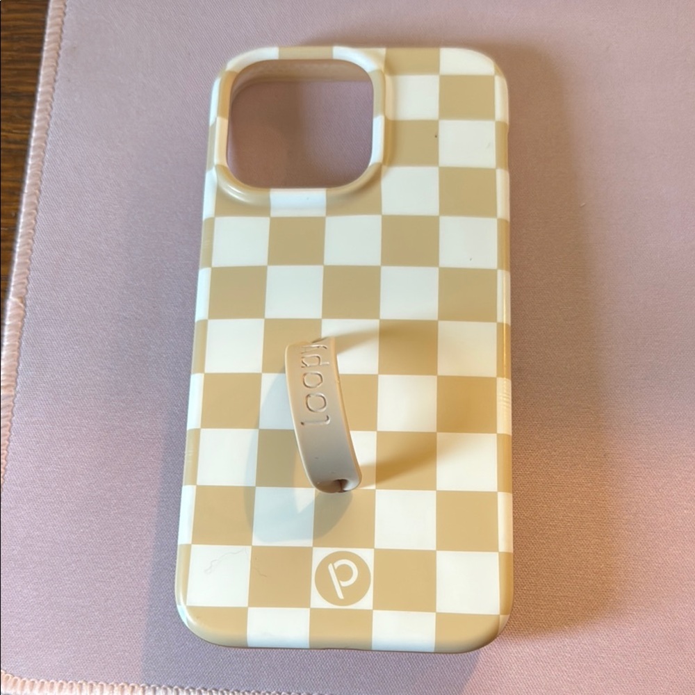 Loopy Case Tan Phone Case with Secure Grip 15 pro max
